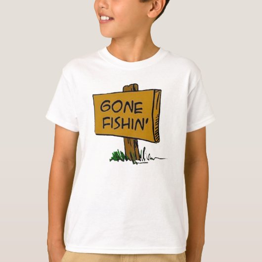 素朴おもしろいおもしろいのFishin表現のロゴ Tシャツ (正面)