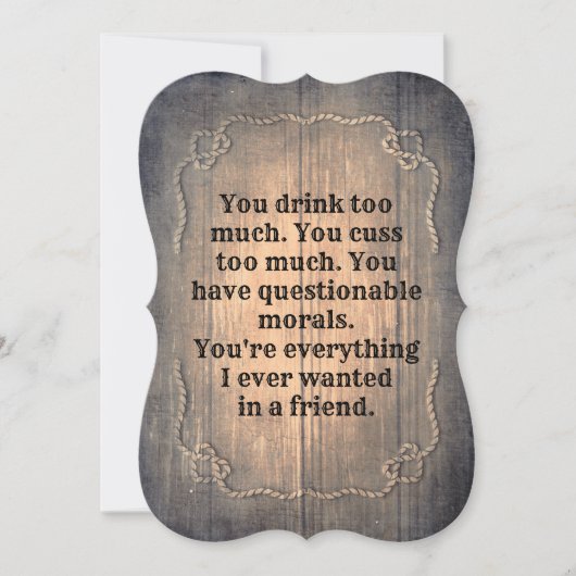 素朴おもしろいメイド・オブ・オーナー(花嫁付き添い人) 招待状 (正面)