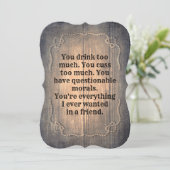 素朴おもしろいメイド・オブ・オーナー（花嫁付き添い人） 招待状 (スタンド正面)