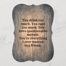 素朴おもしろいメイド・オブ・オーナー（花嫁付き添い人） 招待状