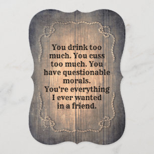 素朴おもしろいメイド・オブ・オーナー（花嫁付き添い人） 招待状