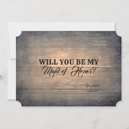 素朴おもしろいメイド・オブ・オーナー(花嫁付き添い人) 招待状 (裏面)