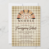 素朴おもしろいPotluck Turkey Plaid 招待状 (正面)