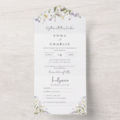 素朴お洒落エレガントBoho RSVP結婚の オールインワン招待状 (内側)