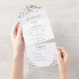 素朴お洒落エレガントBoho RSVP結婚の オールインワン招待状