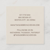 素朴お洒落花 スクエア名刺 (裏面)