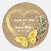 素朴お祝い結婚ステッカー ラウンドシール (正面)