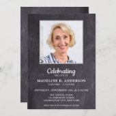 素朴お祝い記念写真葬式 招待状 (正面/裏面)