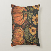 素朴かぼちゃとヒマワリ – 秋枕 アクセントクッション (正面(垂直))