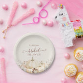 素朴かぼちゃと花秋ブライダルシャワー ペーパープレート (パーティー)