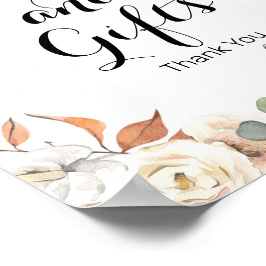 素朴かぼちゃの水彩カードとギフトサイン ポスター (角)