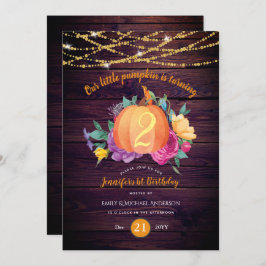 素朴かぼちゃANY誕生日水彩秋モダン 招待状