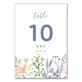 素朴かわいらしな植物水の色結婚の テーブルナンバー