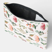 素朴かわいらしな水彩花可愛い柄 アクセサリーポーチ (見開き)