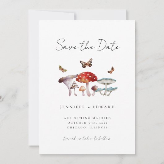 素朴きのこの蛾の結婚式の日付を保存 セーブザデート (正面)