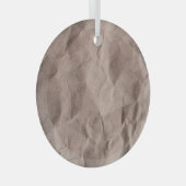 素朴くしゃくしゃになった紙:ヴィンテージテクスチャ ガラスオーナメント (正面右)