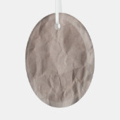 素朴くしゃくしゃになった紙:ヴィンテージテクスチャ ガラスオーナメント (正面左)