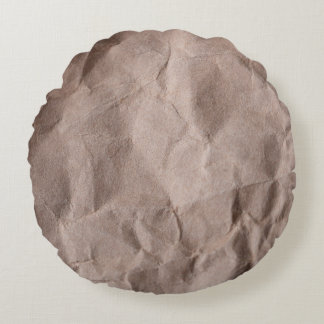 素朴くしゃくしゃになった紙:ヴィンテージテクスチャ ラウンドクッション