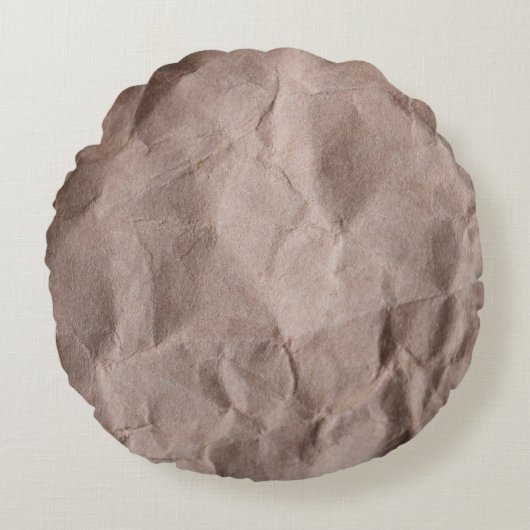 素朴くしゃくしゃになった紙:ヴィンテージテクスチャ ラウンドクッション (正面)