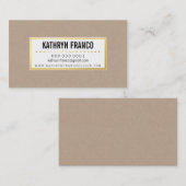 素朴くそっはっきりしたた黒スタイリッシュ金ゴールド 名刺 (正面/裏面)