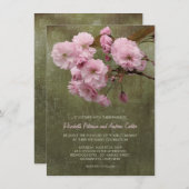 素朴さくらんぼフローラ結婚の4.5インチx 6.25インチ 招待状 (正面/裏面)