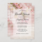 素朴さくらんぼブロッサムフローラブライダルシャワー 招待状 (正面/裏面)
