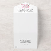 素朴さくらんぼ花日本のピンク花桜 オールインワン招待状 (外側)