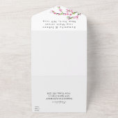 素朴さくらんぼ花日本のピンク花桜 オールインワン招待状 (外側)