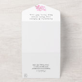 素朴さくらんぼ花日本のピンク花桜 オールインワン招待状 (外側)