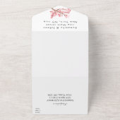 素朴さくらんぼ花日本のピンク花桜 オールインワン招待状 (外側)