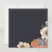 素朴さとエレガンスが花嫁のシャワーに - ウェディング フラワーの美しい誘い 招待状 (裏面)