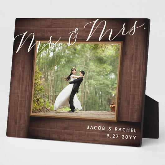 素朴さんMrs Scriptのエレガント写結婚真 フォトプラーク (側面)