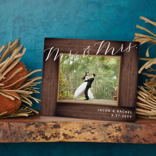 素朴さんMrs Scriptのエレガント写結婚真 フォトプラーク (側面)