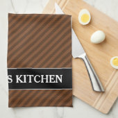 素朴そっくりの焦茶及び薄茶は縞で飾ります キッチンタオル (四つ折り)