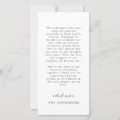 素朴たった今結婚しました結婚発表ありがとう サンキューカード (裏面)