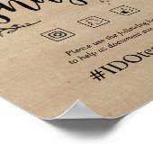 素朴つる植物のオ結婚ー・スナップ・ハッシュタグの看板ポスター ポスター (角)