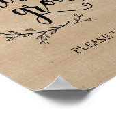 素朴つる植物の愛結婚の成長のサインのポスター ポスター (角)