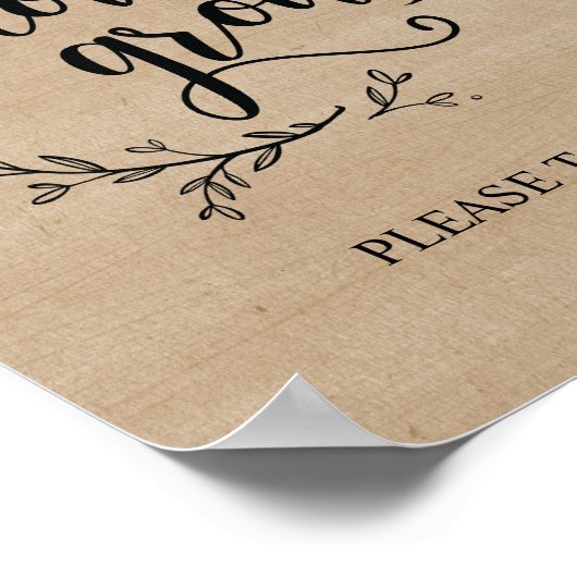 素朴つる植物の愛結婚の成長のサインのポスター ポスター (角)