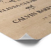 素朴つる植物の結婚ウェルカムサインポスター ポスター (角)