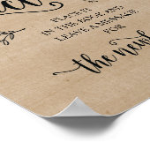 素朴つる植物の結婚ゲストブック写真のサイン ポスター (角)