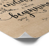 素朴つる植物の結婚ポップコーンバーの看板ポスター ポスター (角)