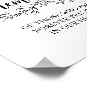 素朴つる植物の結婚愛するメモリーサイン ポスター (角)