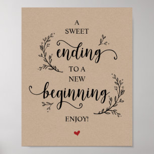 素朴つる植物クラフト。ブラックウェディングパーティーデザート ポスター