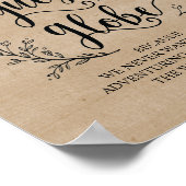 素朴つる植物結婚のサインOur Guest Globe Sign v2 ポスター (角)