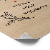 素朴つる植物結婚のスナック記号 ポスター (角)