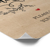 素朴つる植物結婚のバスルーム – レディースサイン ポスター (角)