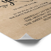 素朴つる植物結婚の寄付又は寄付表 ポスター (角)