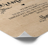 素朴つる植物結婚の開会式サイン ポスター (角)