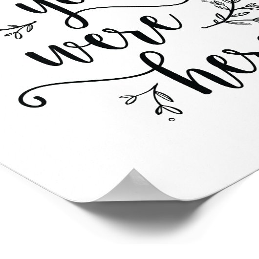 素朴つる植物結婚の願いここにサイン ポスター (角)