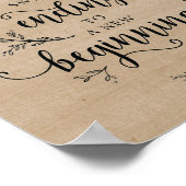 素朴つる植物結婚ズキャンディバー標識 ポスター (角)